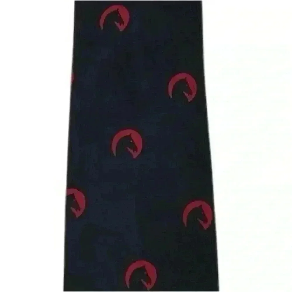 Vintage 1970s‎ Vogue Club Horse Themed Blue Necktie Men's Rare